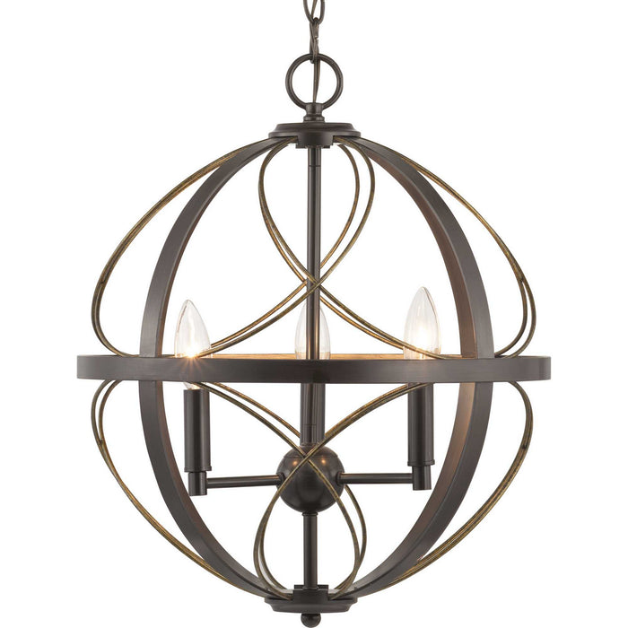 Myhouse Lighting Progress Lighting - P500068-020 - Three Light Pendant - Brandywine - Antique Bronze