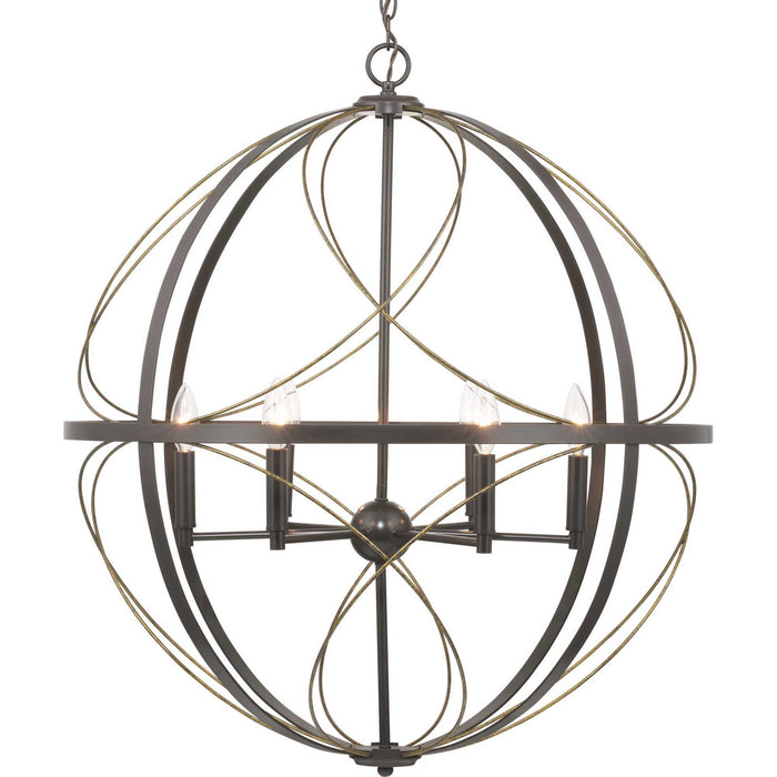 Myhouse Lighting Progress Lighting - P500069-020 - Six Light Pendant - Brandywine - Antique Bronze