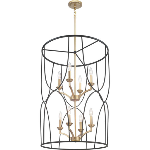 Myhouse Lighting Progress Lighting - P500177-031 - Eight Light Foyer Pendant - Landree - Black