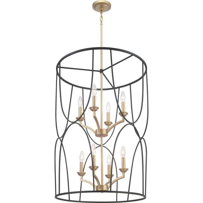 Myhouse Lighting Progress Lighting - P500177-031 - Eight Light Foyer Pendant - Landree - Black