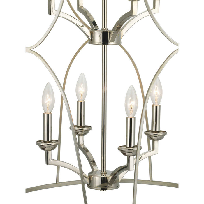 Myhouse Lighting Progress Lighting - P500177-134 - Eight Light Foyer Pendant - Landree - Silver Ridge