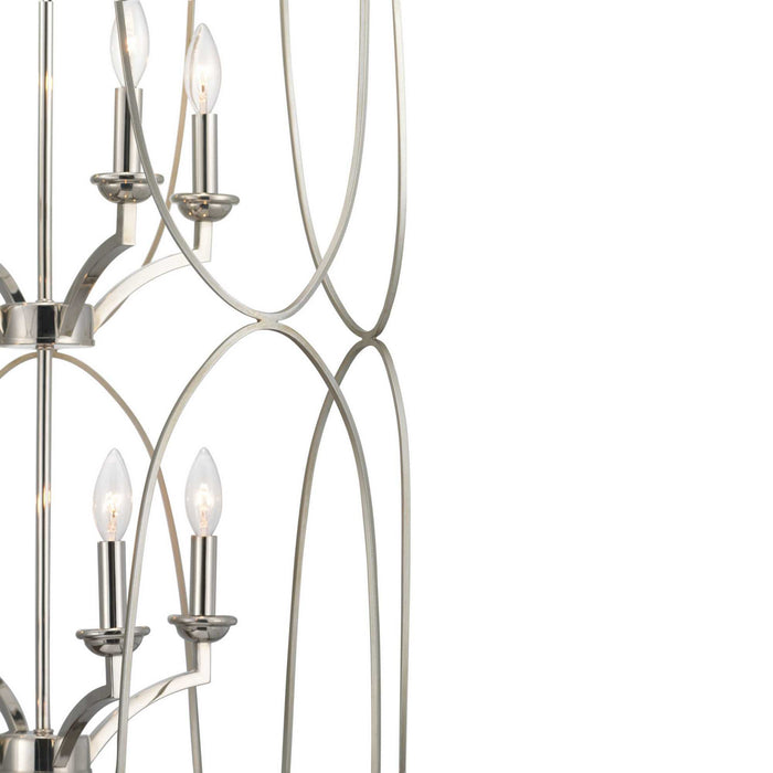 Myhouse Lighting Progress Lighting - P500177-134 - Eight Light Foyer Pendant - Landree - Silver Ridge