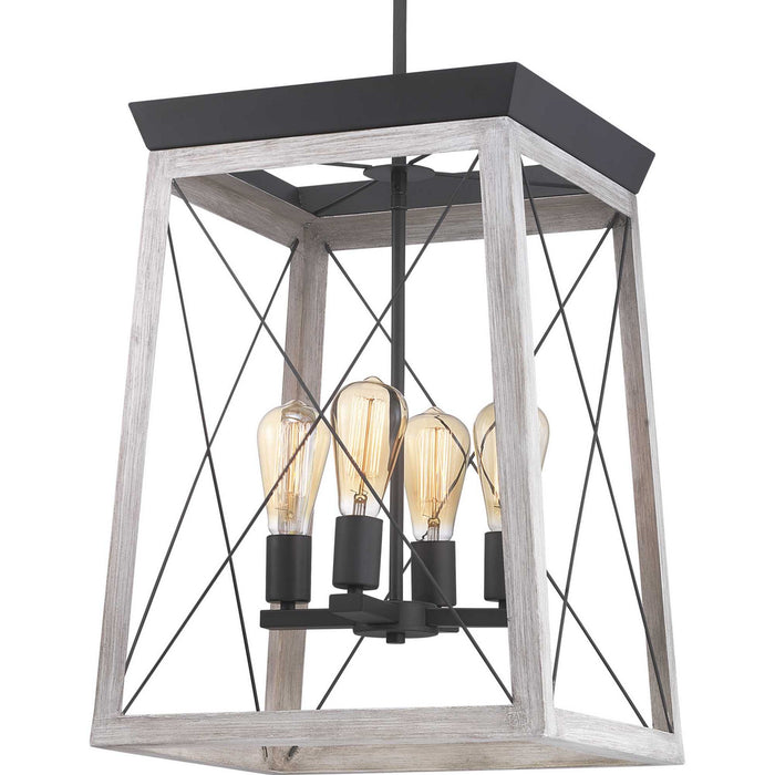 Myhouse Lighting Progress Lighting - P500178-143 - Four Light Foyer Pendant - Briarwood - Graphite