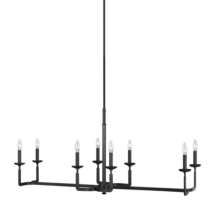 Myhouse Lighting Generation Lighting - F3292/8AI - Eight Light Linear Chandelier - Ansley - Aged Iron