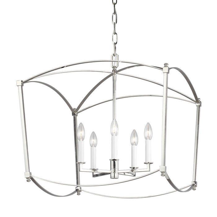 Myhouse Lighting Visual Comfort Studio - F3325/5PN - Five Light Lantern - Thayer - Polished Nickel