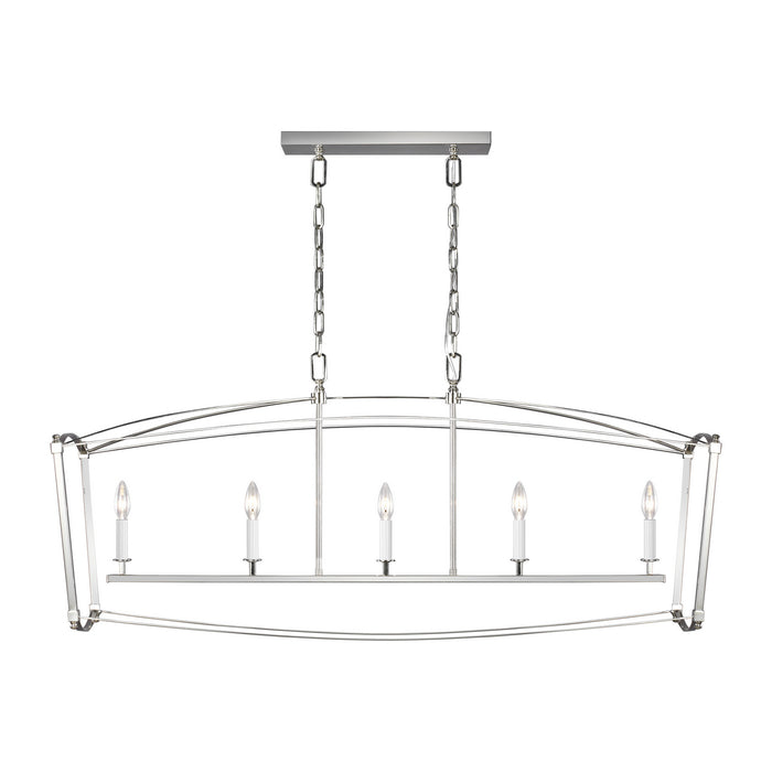 Myhouse Lighting Visual Comfort Studio - F3326/5PN - Five Light Linear Chandelier - Thayer - Polished Nickel