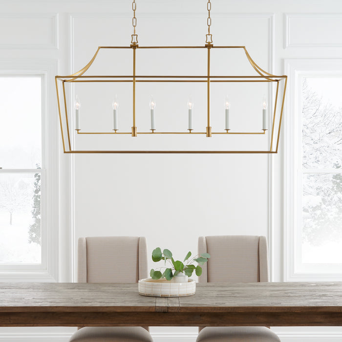 Myhouse Lighting Visual Comfort Studio - CC1036BBS - Six Light Linear Lantern - Southold - Burnished Brass