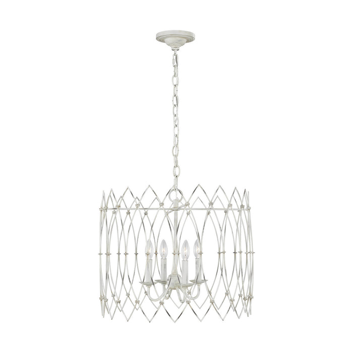 Myhouse Lighting Visual Comfort Studio - CC1144RWT - Four Light Chandelier - Gardner - Rustic White