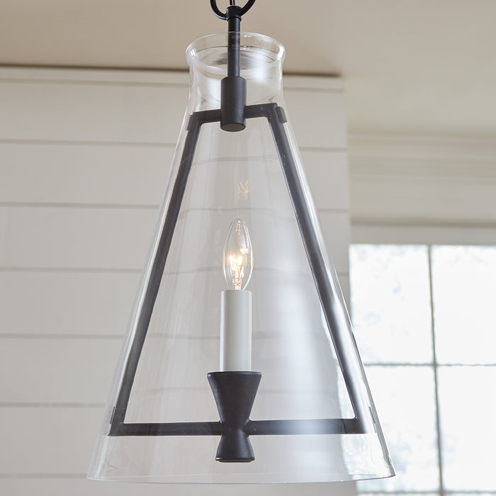 Myhouse Lighting Visual Comfort Studio - CP1081AI - One Light Pendant - Keystone - Aged Iron