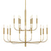 Myhouse Lighting Visual Comfort Studio - EC10015BBS - 15 Light Chandelier - Brianna - Burnished Brass