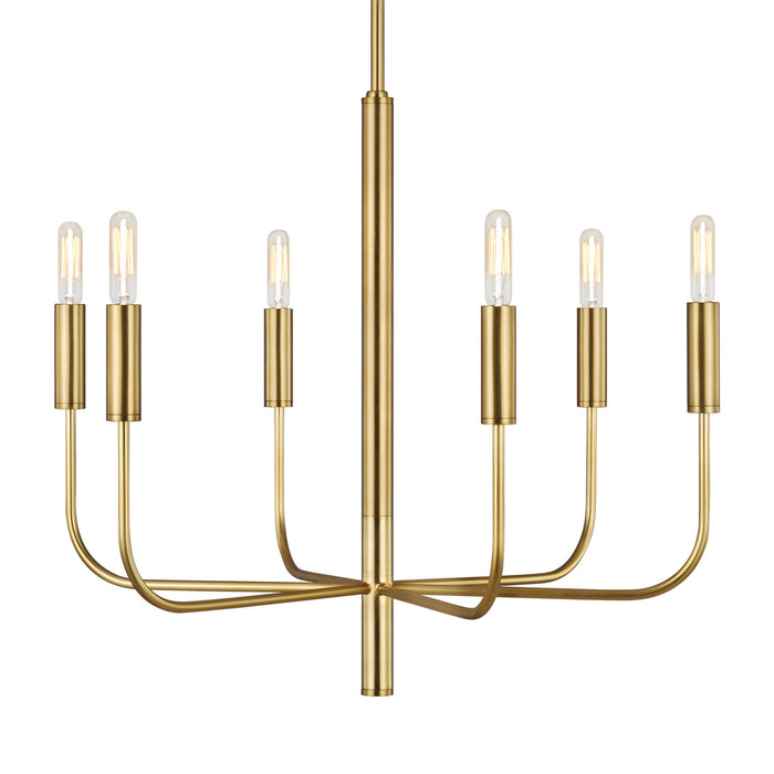 Myhouse Lighting Visual Comfort Studio - EC1006BBS - Six Light Chandelier - Brianna - Burnished Brass