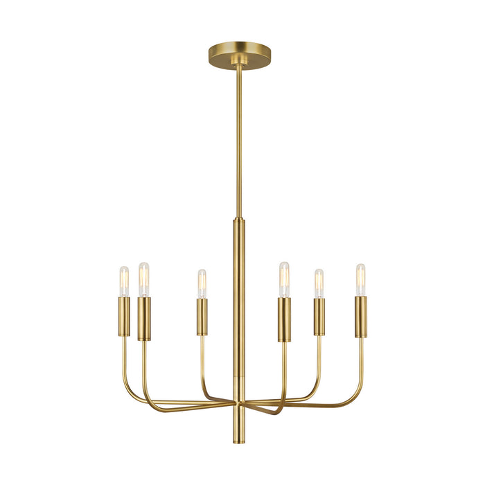 Myhouse Lighting Visual Comfort Studio - EC1006BBS - Six Light Chandelier - Brianna - Burnished Brass