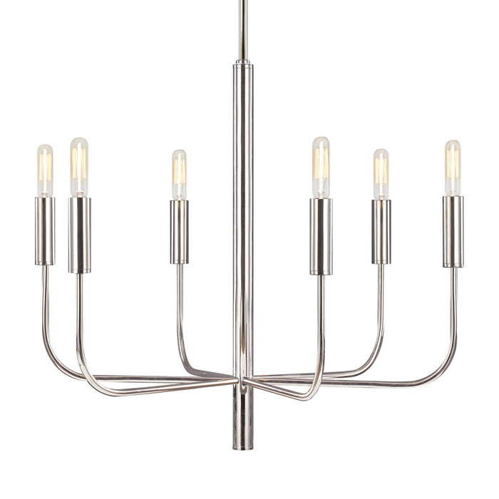 Myhouse Lighting Visual Comfort Studio - EC1006PN - Six Light Chandelier - Brianna - Polished Nickel