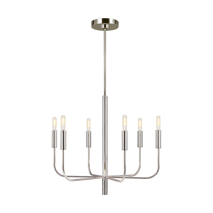 Myhouse Lighting Visual Comfort Studio - EC1006PN - Six Light Chandelier - Brianna - Polished Nickel