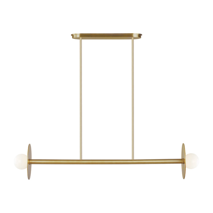 Myhouse Lighting Visual Comfort Studio - KC1012BBS - Two Light Linear Chandelier - Nodes - Burnished Brass