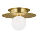 Myhouse Lighting Visual Comfort Studio - KF1001BBS - One Light Flush Mount - Nodes - Burnished Brass