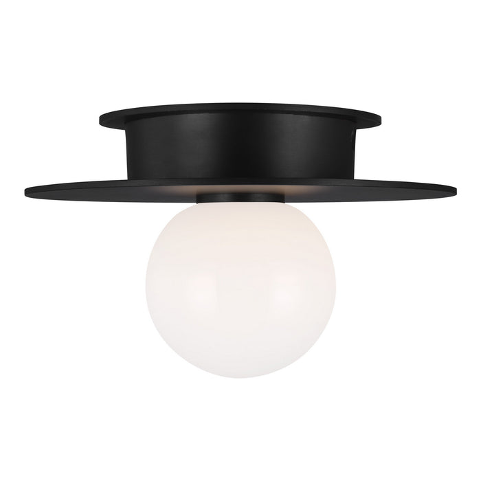 Myhouse Lighting Visual Comfort Studio - KF1001MBK - One Light Flush Mount - Nodes - Midnight Black