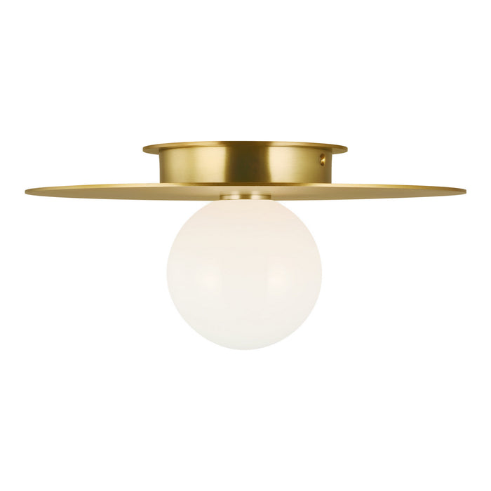 Myhouse Lighting Visual Comfort Studio - KF1011BBS - One Light Flush Mount - Nodes - Burnished Brass