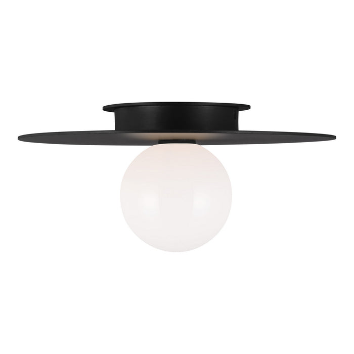 Myhouse Lighting Visual Comfort Studio - KF1011MBK - One Light Flush Mount - Nodes - Midnight Black