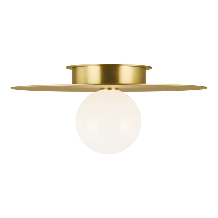 Myhouse Lighting Visual Comfort Studio - KF1021BBS - One Light Flush Mount - Nodes - Burnished Brass