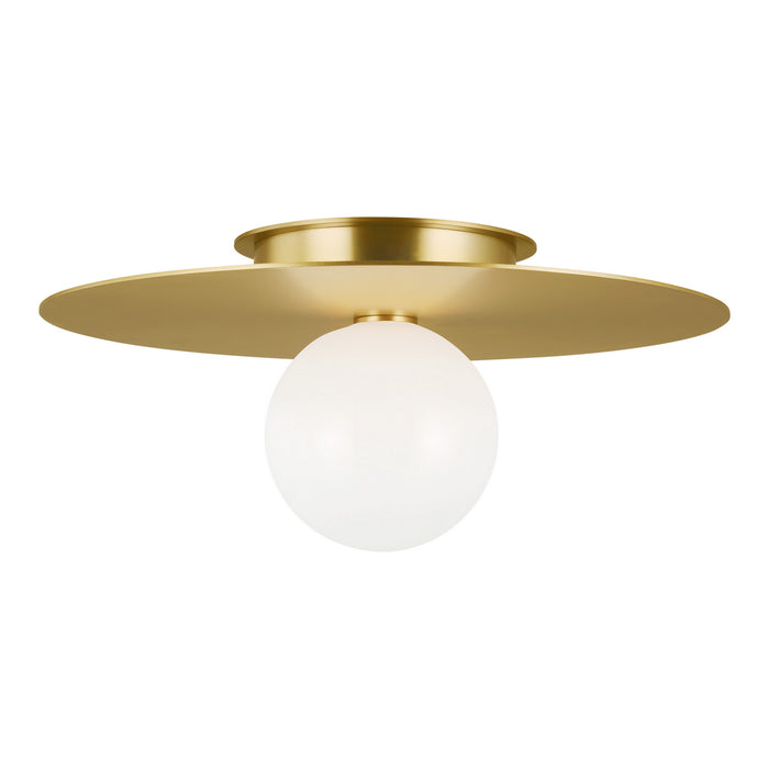 Myhouse Lighting Visual Comfort Studio - KF1021BBS - One Light Flush Mount - Nodes - Burnished Brass