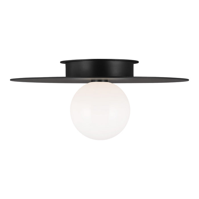 Myhouse Lighting Visual Comfort Studio - KF1021MBK - One Light Flush Mount - Nodes - Midnight Black