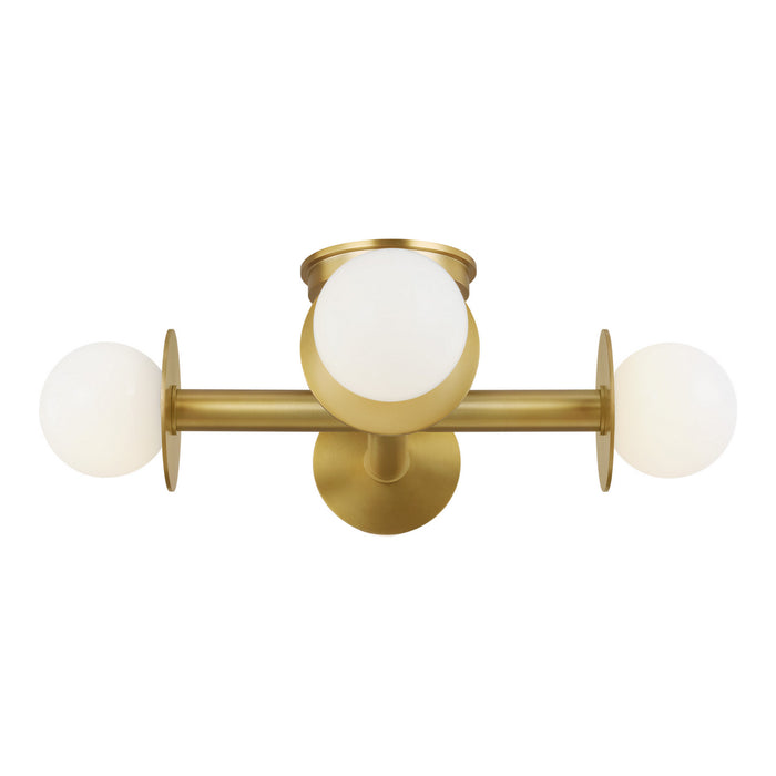 Myhouse Lighting Visual Comfort Studio - KF1034BBS - Four Light Flush Mount - Nodes - Burnished Brass