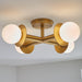 Myhouse Lighting Visual Comfort Studio - KF1034BBS - Four Light Flush Mount - Nodes - Burnished Brass