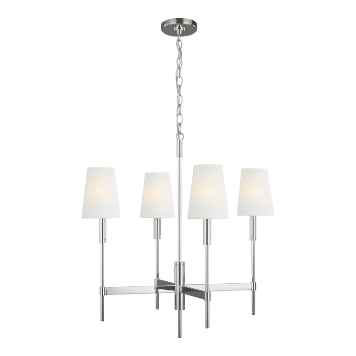 Myhouse Lighting Visual Comfort Studio - TC1034PN - Four Light Chandelier - Beckham Classic - Polished Nickel