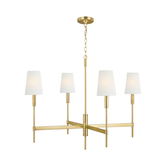 Myhouse Lighting Visual Comfort Studio - TC1044BBS - Four Light Chandelier - Beckham Classic - Burnished Brass