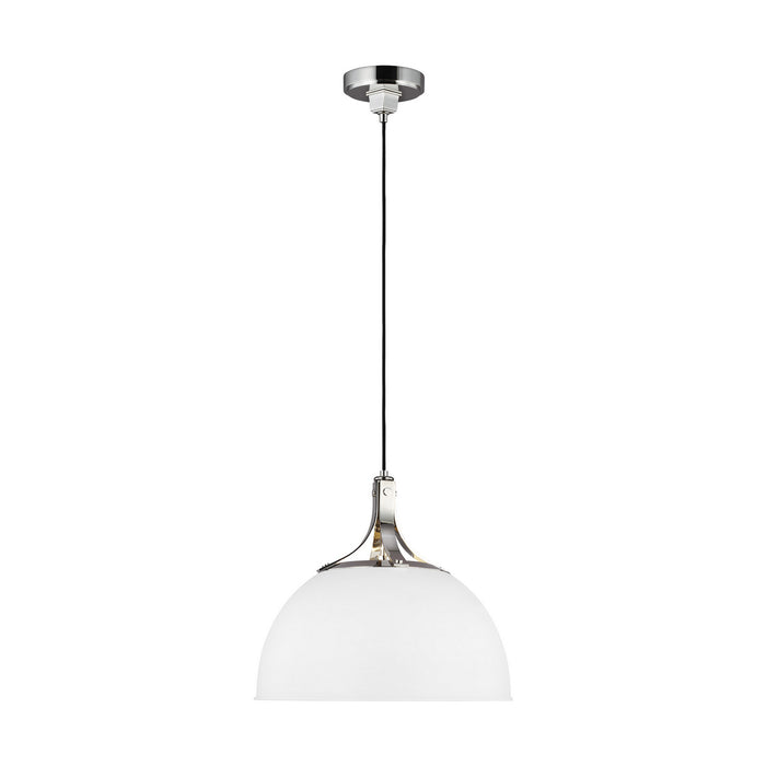 Myhouse Lighting Visual Comfort Studio - TP1071PN/MWT - One Light Pendant - Logan - Polished Nickel