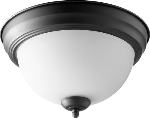 Myhouse Lighting Quorum - 3063-11-69 - Two Light Ceiling Mount - 3063 Ceiling Mounts - Textured Black w/ Satin Opal