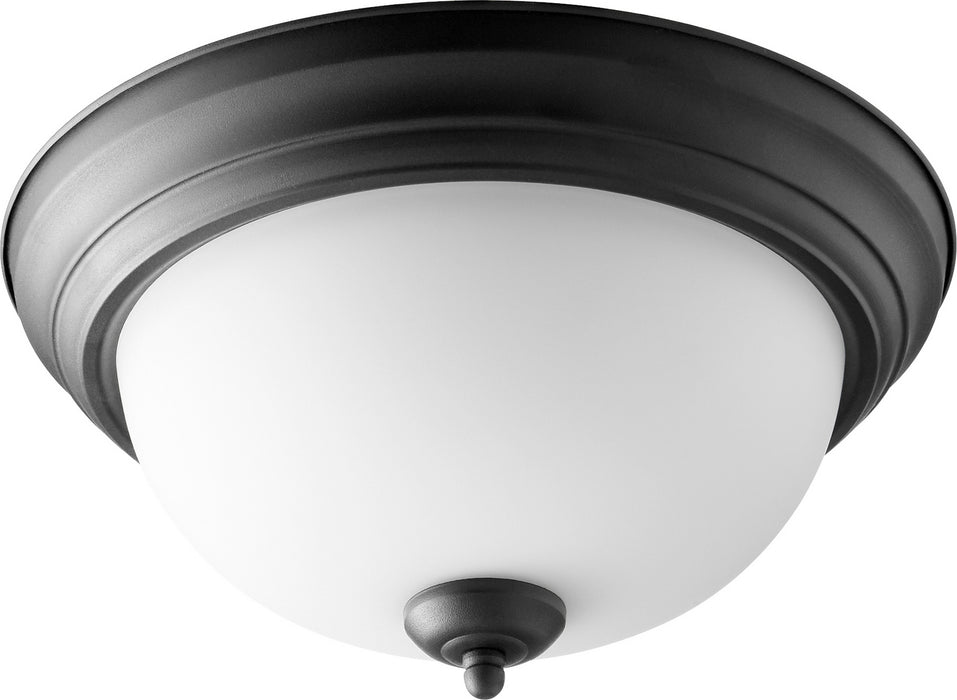 Myhouse Lighting Quorum - 3063-13-69 - Two Light Ceiling Mount - 3063 Ceiling Mounts - Textured Black w/ Satin Opal