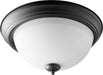 Myhouse Lighting Quorum - 3063-15-69 - Three Light Ceiling Mount - 3063 Ceiling Mounts - Textured Black w/ Satin Opal