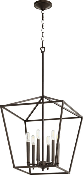 Myhouse Lighting Quorum - 604-6-86 - Six Light Entry Pendant - Gabriel - Oiled Bronze