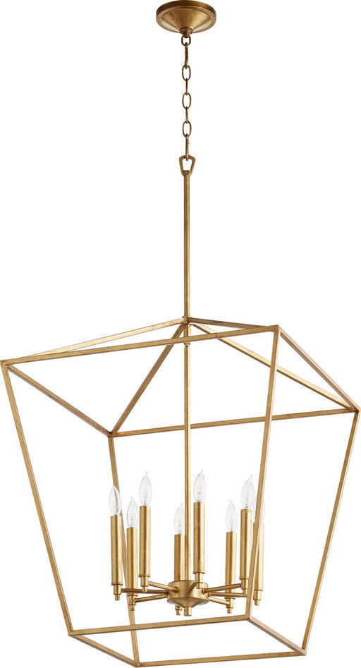 Myhouse Lighting Quorum - 604-8-74 - Eight Light Entry Pendant - Gabriel - Gold Leaf