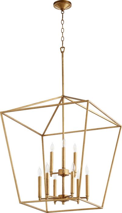 Myhouse Lighting Quorum - 604-9-74 - Nine Light Entry Pendant - Gabriel - Gold Leaf