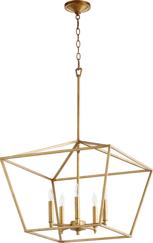 Myhouse Lighting Quorum - 644-5-74 - Five Light Chandelier - Gabriel - Gold Leaf