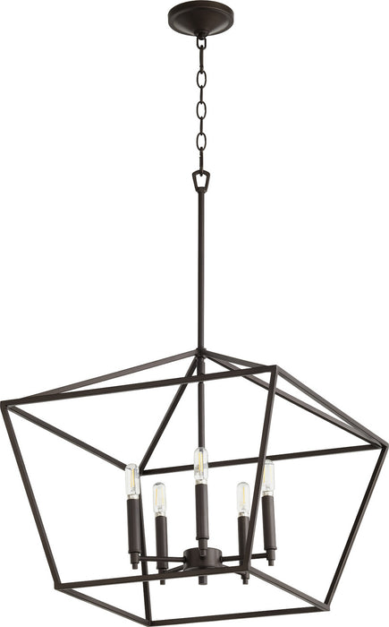 Myhouse Lighting Quorum - 644-5-86 - Five Light Entry Pendant - Gabriel - Oiled Bronze