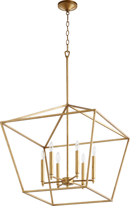 Myhouse Lighting Quorum - 644-6-74 - Six Light Chandelier - Gabriel - Gold Leaf