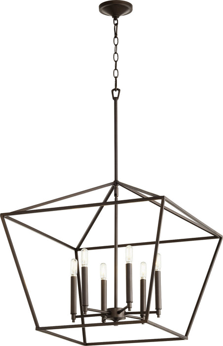 Myhouse Lighting Quorum - 644-6-86 - Six Light Entry Pendant - Gabriel - Oiled Bronze