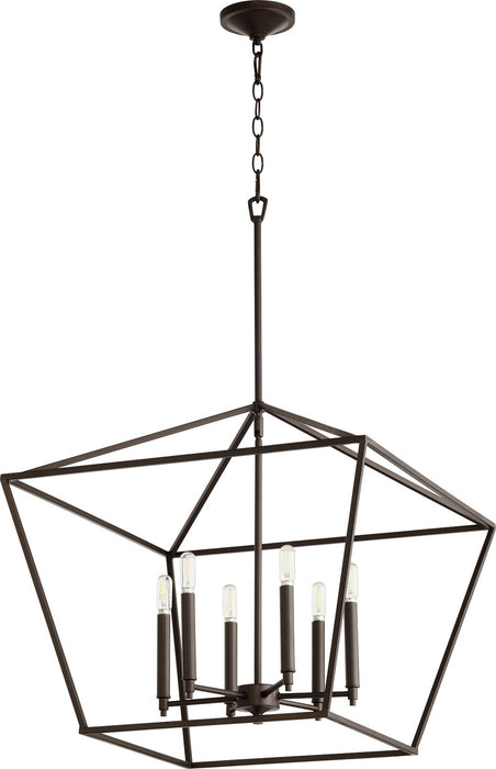 Myhouse Lighting Quorum - 644-6-86 - Six Light Entry Pendant - Gabriel - Oiled Bronze