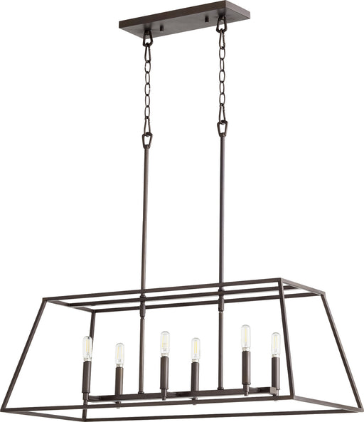 Myhouse Lighting Quorum - 654-6-86 - Six Light Entry Pendant - Gabriel - Oiled Bronze