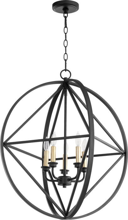 Myhouse Lighting Quorum - 807-5-69 - Five Light Pendant - Prolate with Cube Pendants - Textured Black