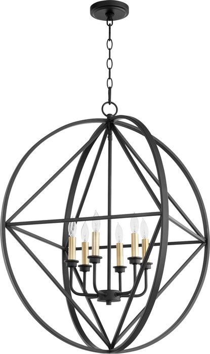 Myhouse Lighting Quorum - 807-6-69 - Six Light Pendant - Prolate with Cube Pendants - Textured Black