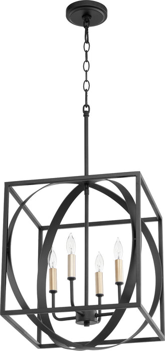 Myhouse Lighting Quorum - 8150-4-69 - Four Light Pendant - Cube and Sphere Pendants - Textured Black