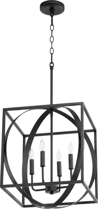 Myhouse Lighting Quorum - 8150-4-69 - Four Light Pendant - Cube and Sphere Pendants - Textured Black