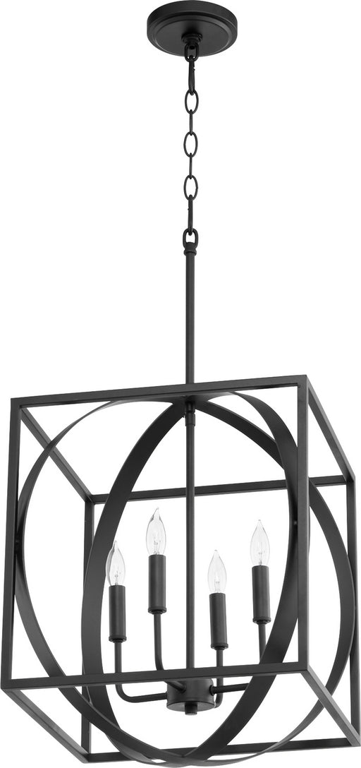 Myhouse Lighting Quorum - 8150-4-69 - Four Light Pendant - Cube and Sphere Pendants - Textured Black