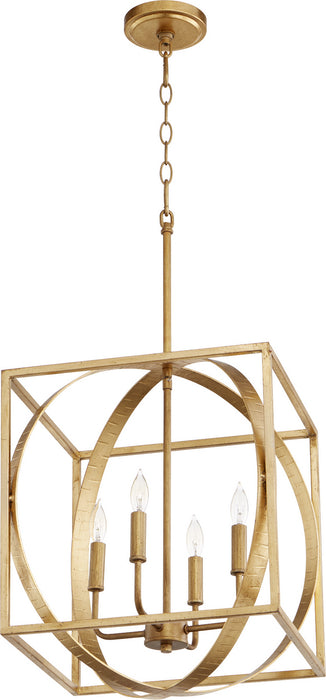 Myhouse Lighting Quorum - 8150-4-74 - Four Light Pendant - Cube and Sphere Pendants - Gold Leaf