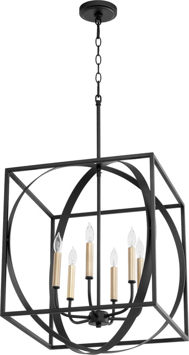 Myhouse Lighting Quorum - 8150-6-69 - Six Light Pendant - Cube and Sphere Pendants - Textured Black